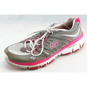 Skechers Running‎ Shoes Gray Synthetic Women 8.5 Medium